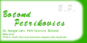 botond petrikovics business card
